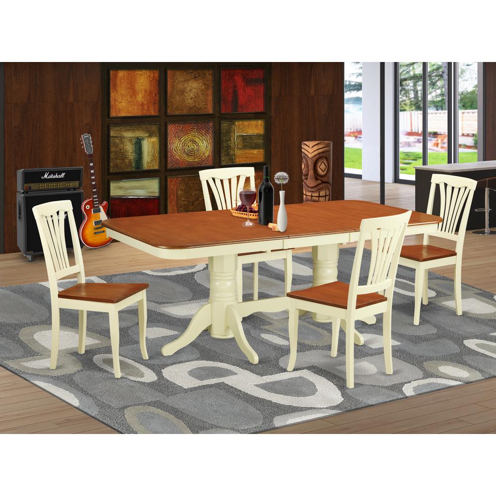 5  PC  Dining  room  set  for  4-Dining  Table  with  Leaf  and  4  Dining  Chairs. Picture 4