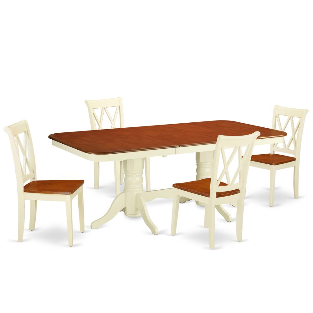 Dining Room Set Buttermilk & Cherry, NACL5-BMK-W. Picture 1
