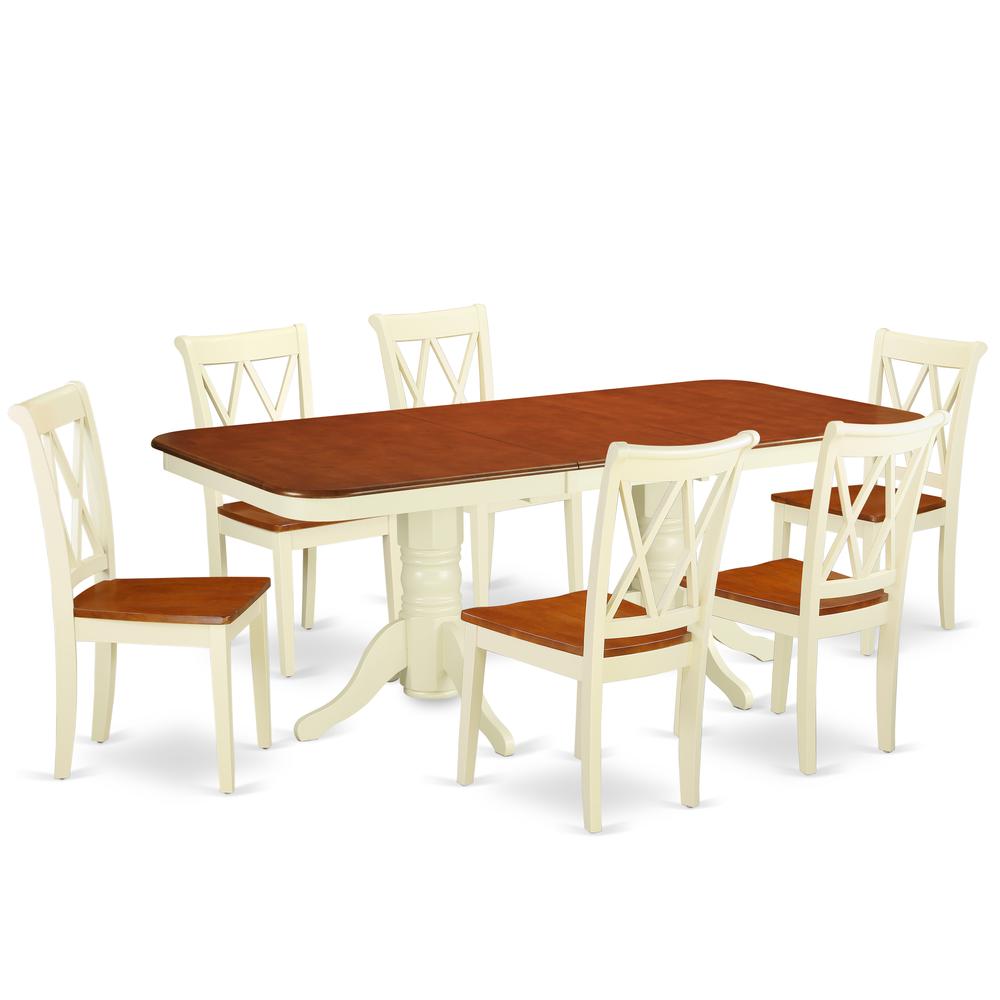 Dining Room Set Buttermilk & Cherry, NACL7-BMK-W. Picture 1