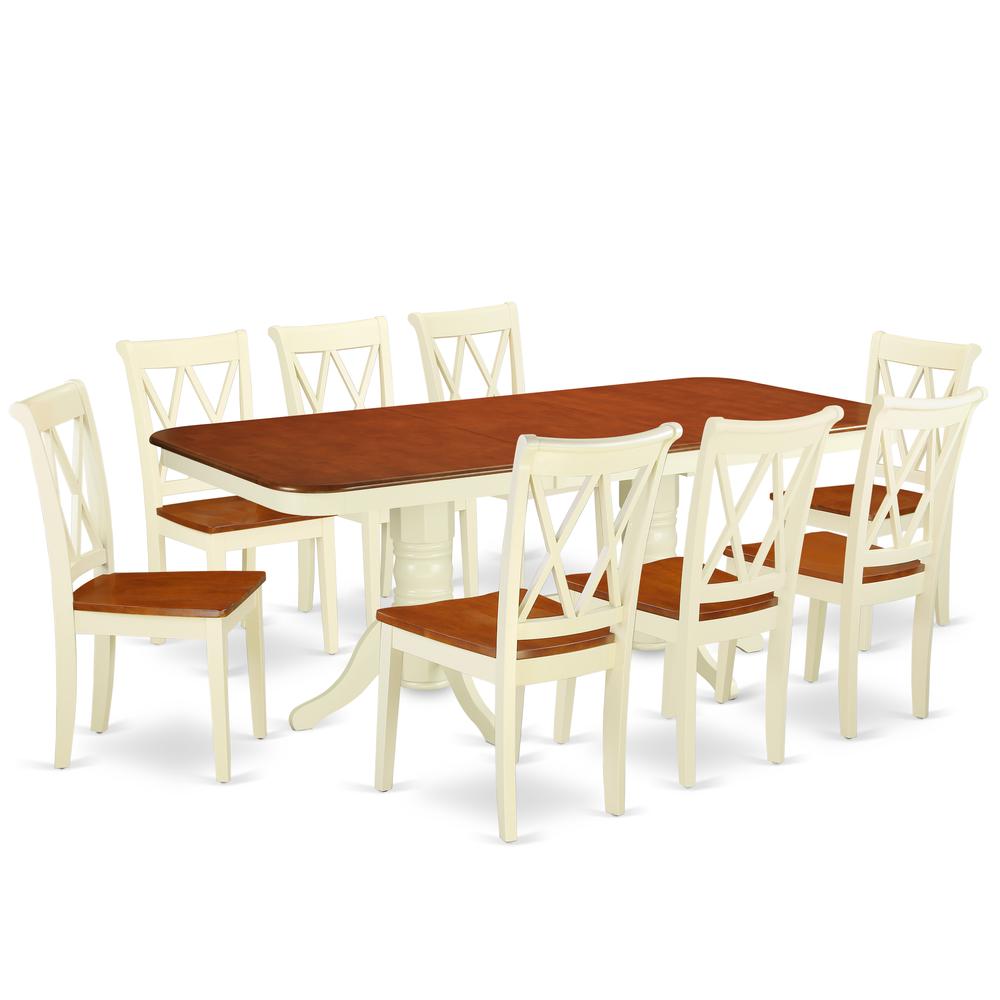 Dining Room Set Buttermilk & Cherry, NACL9-BMK-W. Picture 1