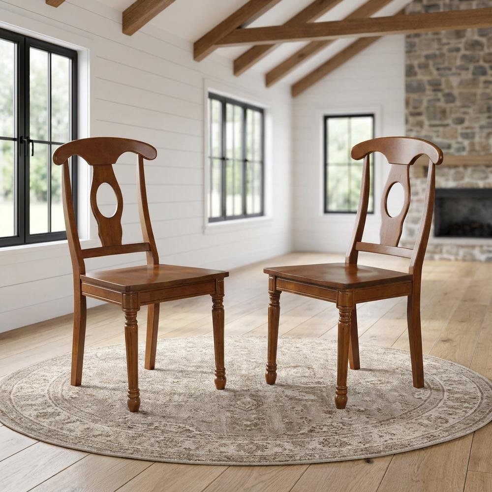 Napoleon-Style Solid Wood Dining Chair for Kitchen or Dining Room, Set of 2. Picture 3