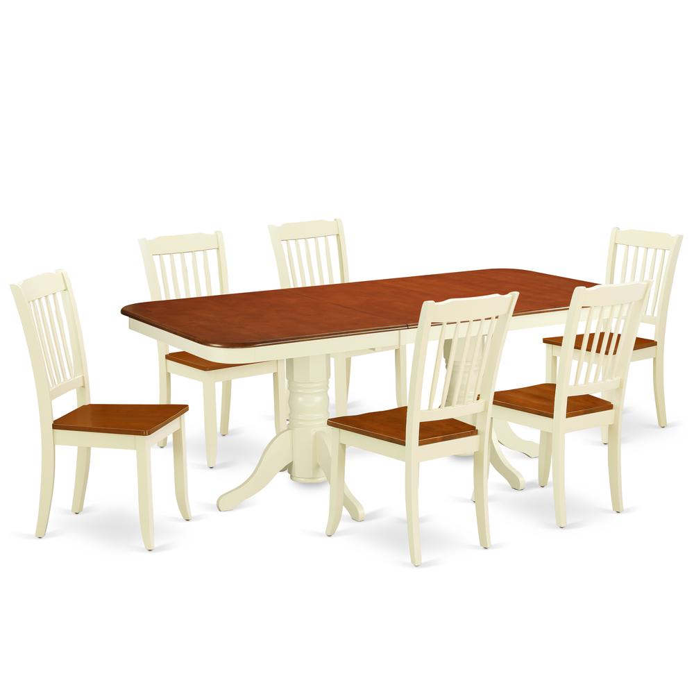 Dining Room Set Buttermilk & Cherry, NADA7-BMK-W. Picture 1