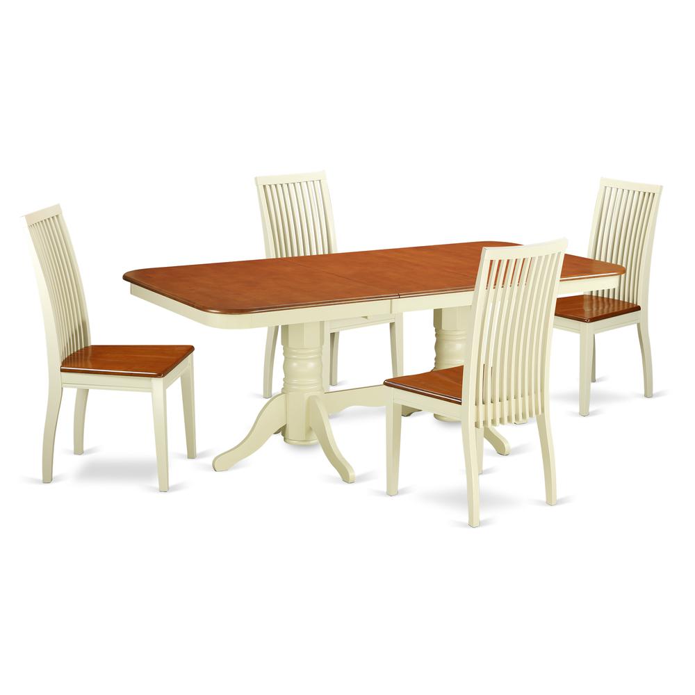 Dining Room Set Buttermilk & Cherry, NAIP5-BMK-W. Picture 1