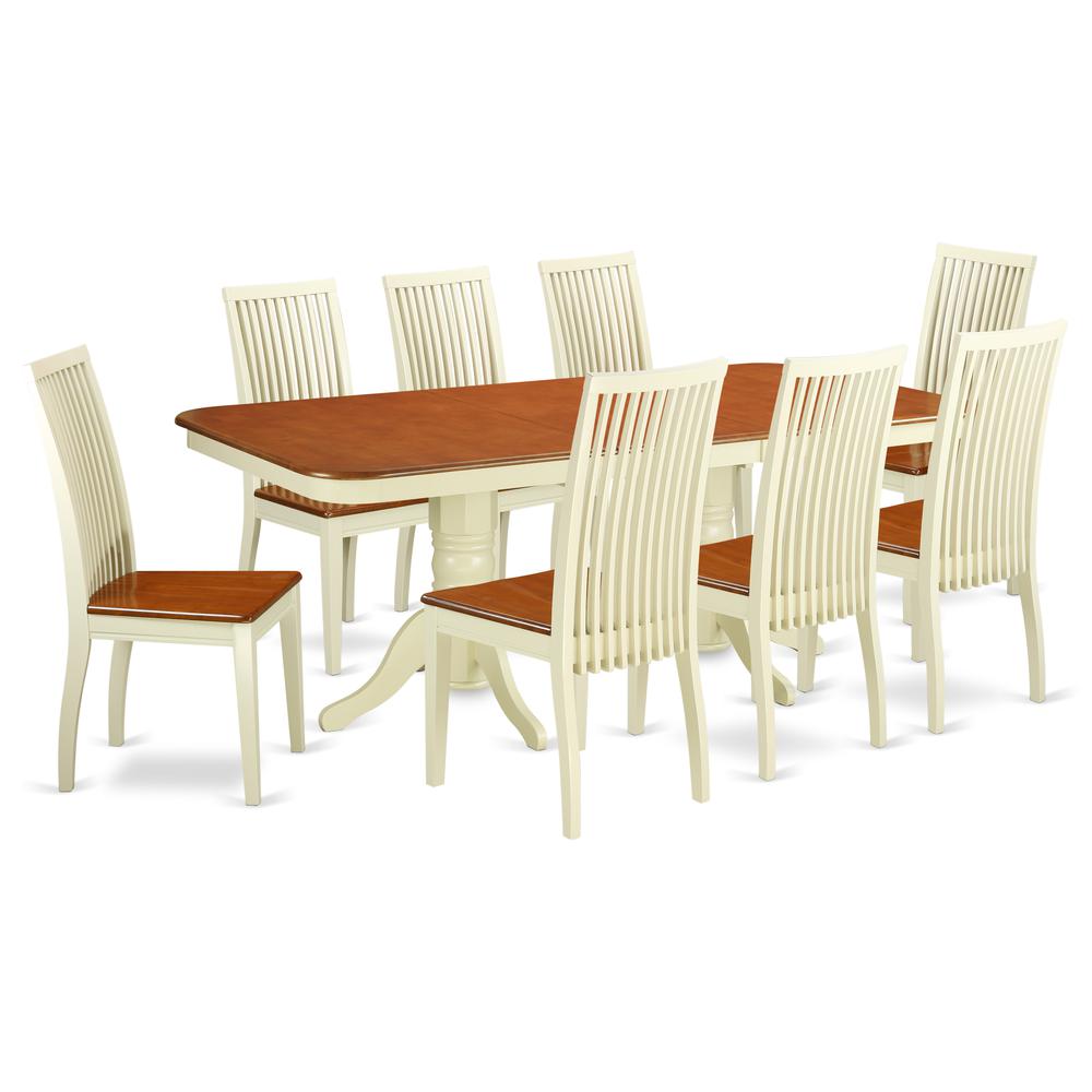 Dining Room Set Buttermilk & Cherry, NAIP9-BMK-W. Picture 1