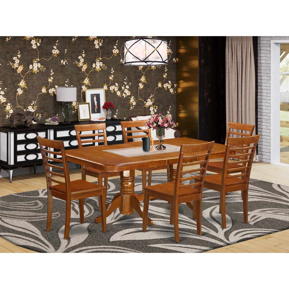 7  Pc  Dining  room  set  Table  with  Leaf  and  6  Dining  Chairs. Picture 4