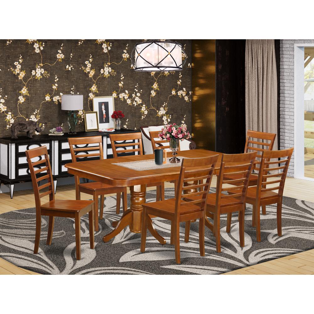9  Pc  Dining  room  set  Dining  Table  with  Leaf  and  8  Dining  Chairs. Picture 4