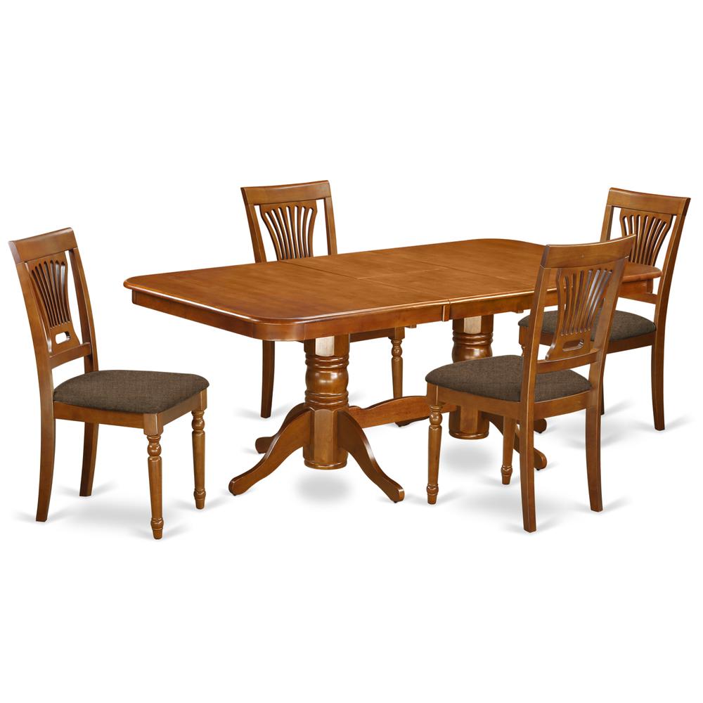 NAPL5-SBR-C 5 Pc Dining room set for 4-Dining Table and 4 Chairs for Dining. Picture 1