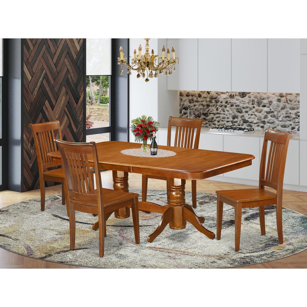 5  Pc  Dining  room  set  for  4  Dining  Table  with  Leaf  and  4  Dining  Chairs. Picture 4