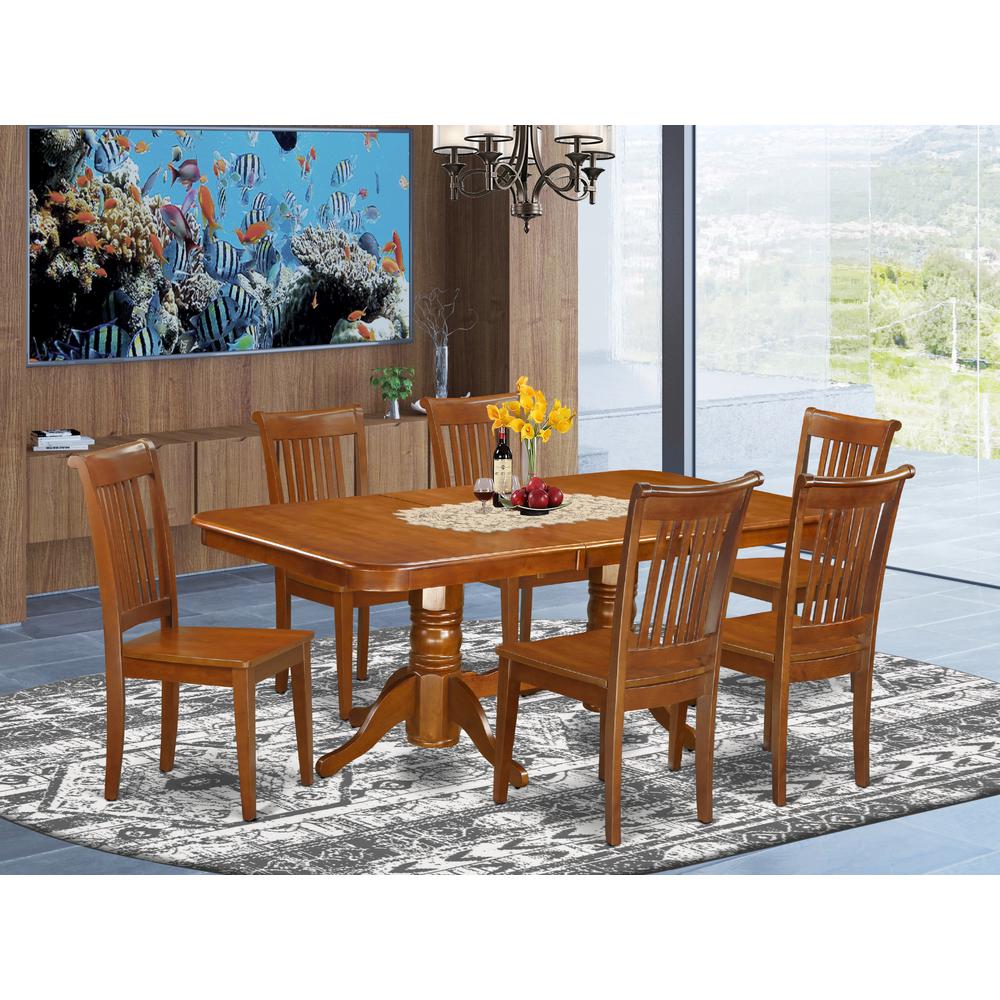 7  Pc  formal  Dining  room  set  Table  with  Leaf  and  6  Dining  Chairs.. Picture 4