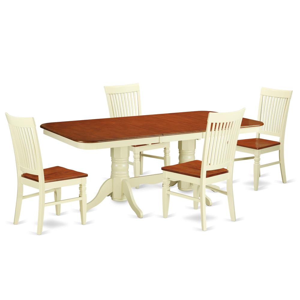 Dining Room Set Buttermilk & Cherry, NAWE5-BMK-W. Picture 1