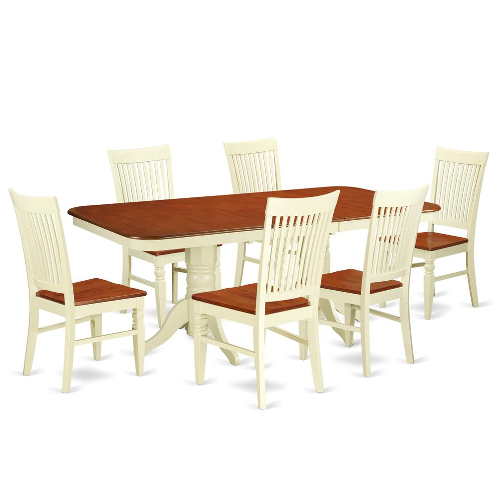 Dining Room Set Buttermilk & Cherry, NAWE7-BMK-W. Picture 1
