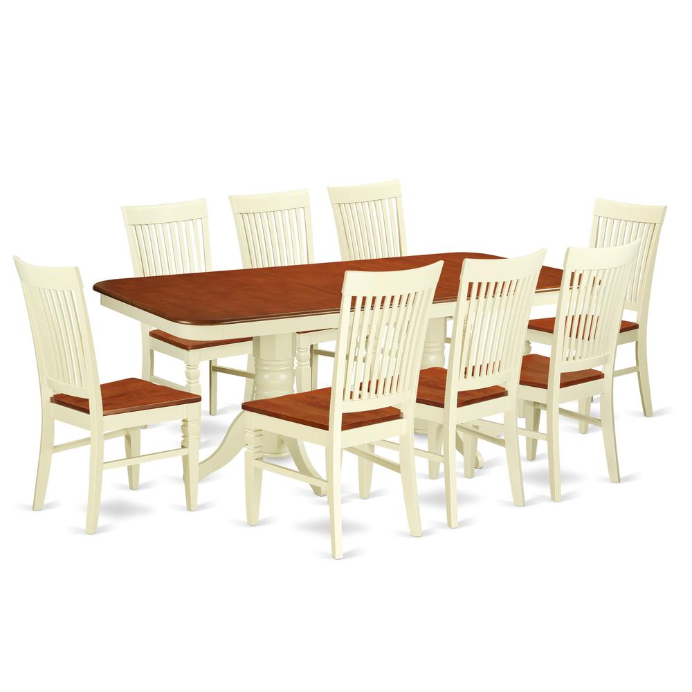 Dining Room Set Buttermilk & Cherry, NAWE9-BMK-W. Picture 1