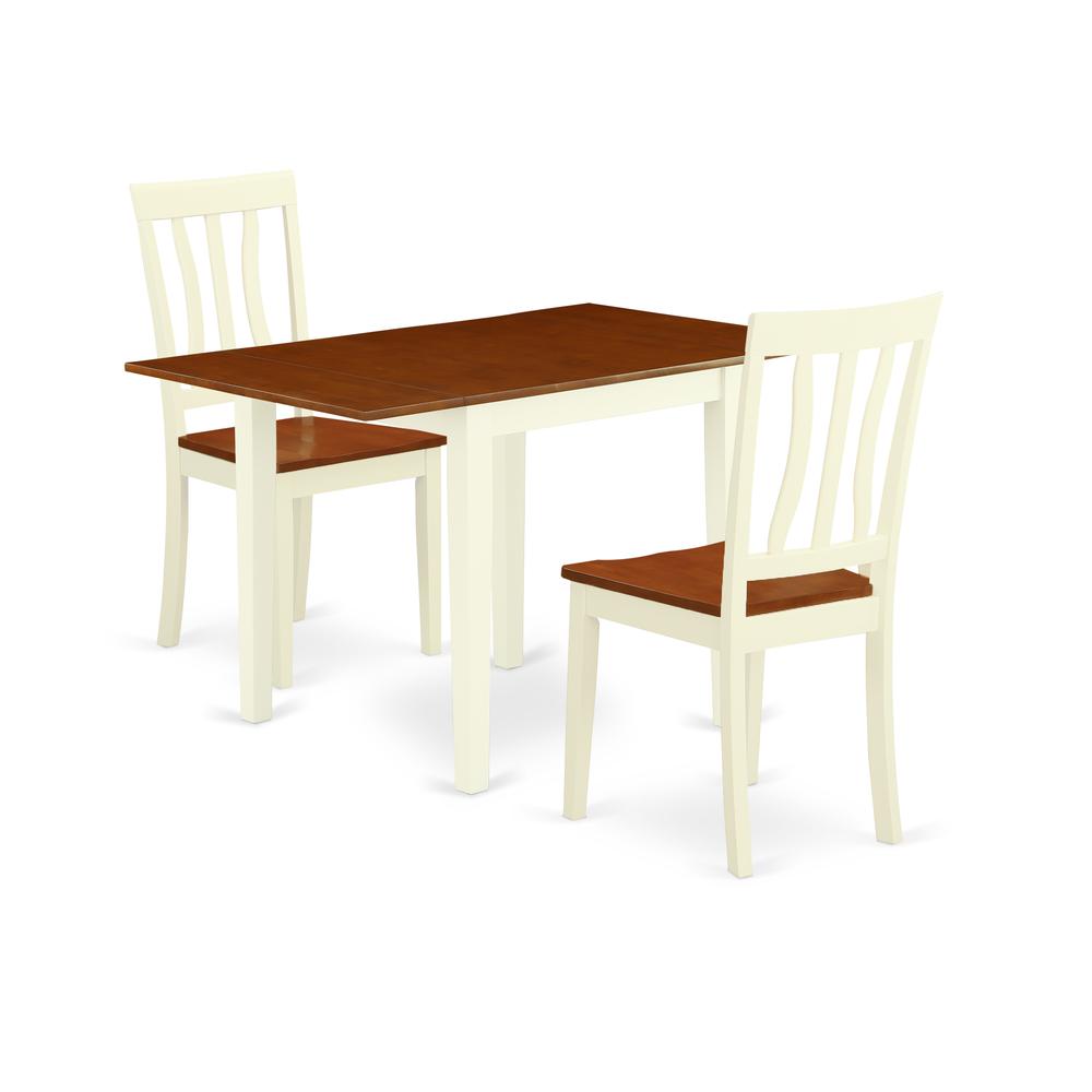 Dining Room Set Buttermilk & Cherry, NDAN3-WHI-W. Picture 1