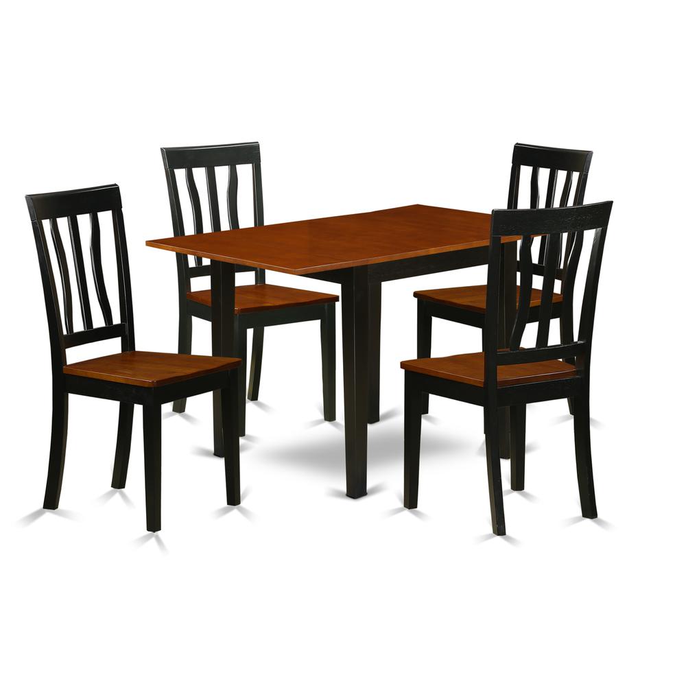 Dining Room Set Black & Cherry, NDAN5-BCH-W. Picture 1