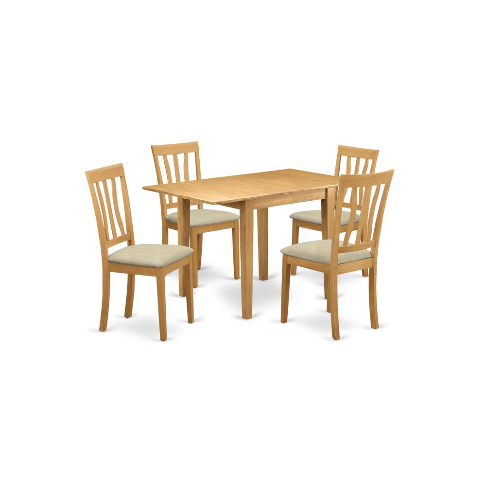 Dining Room Set Oak, NDAN5-OAK-C. Picture 1