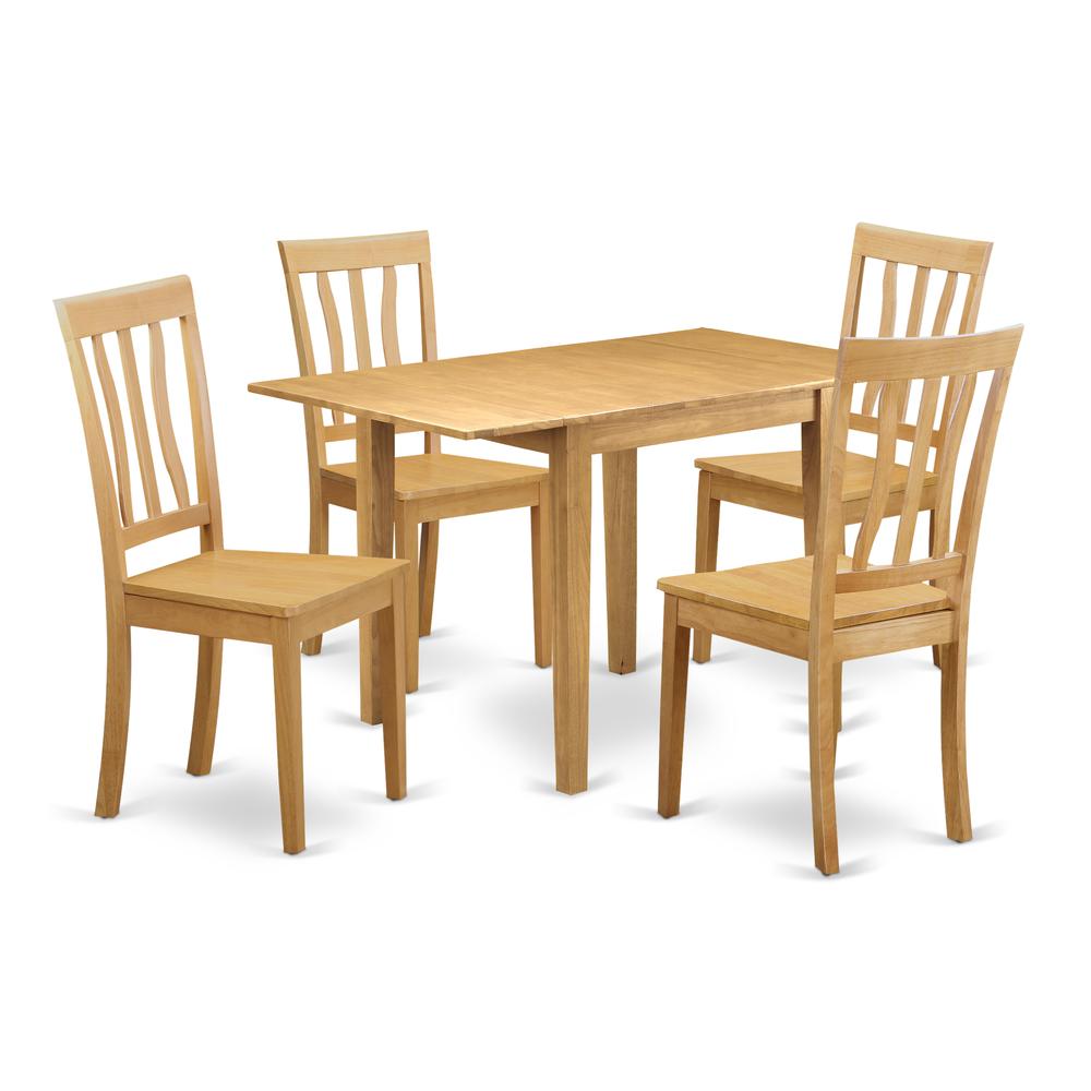 Dining Room Set Oak, NDAN5-OAK-W. Picture 1