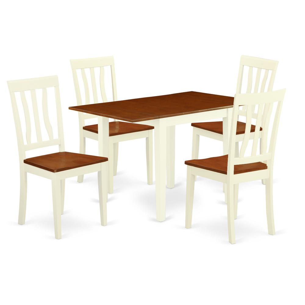 Dining Room Set Buttermilk & Cherry, NDAN5-WHI-W. Picture 1