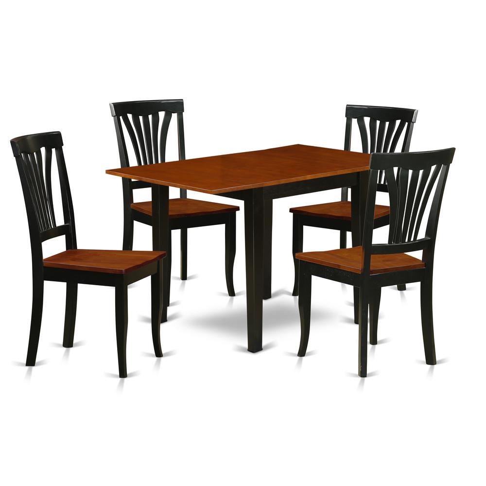 Dining Room Set Black & Cherry, NDAV5-BCH-W. Picture 1