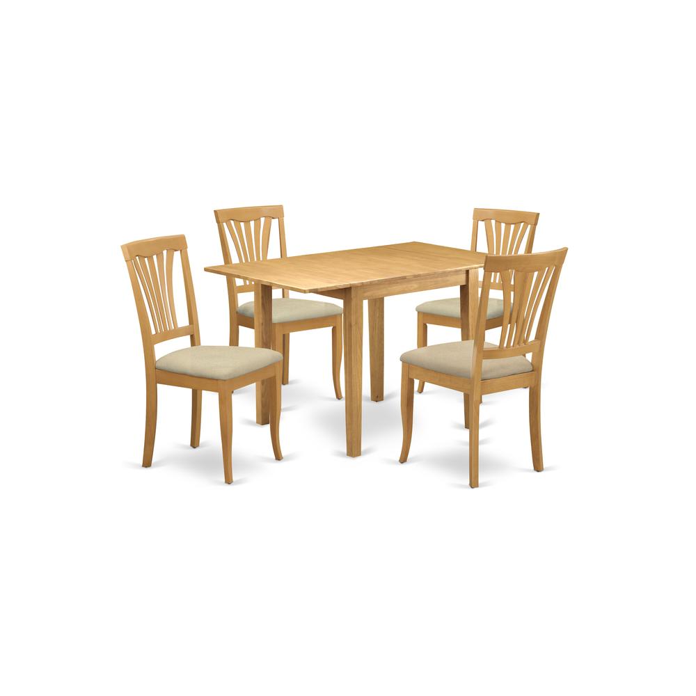 Dining Room Set Oak, NDAV5-OAK-C. Picture 1