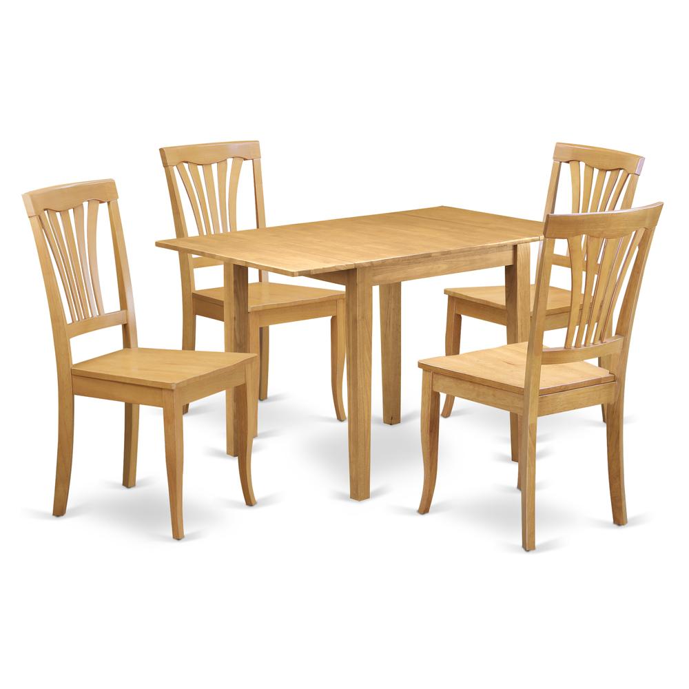 Dining Room Set Oak, NDAV5-OAK-W. Picture 1