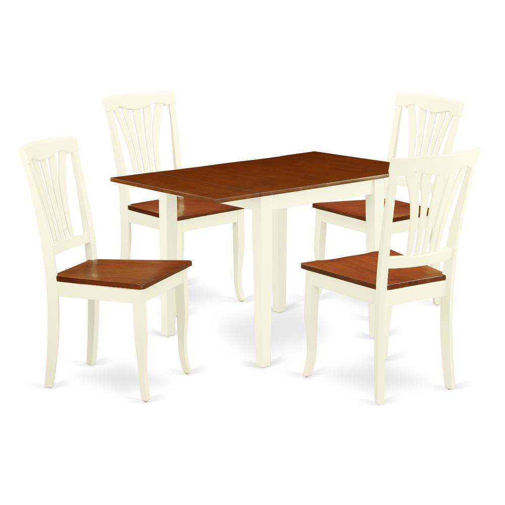 Dining Room Set Buttermilk & Cherry, NDAV5-WHI-W. Picture 1