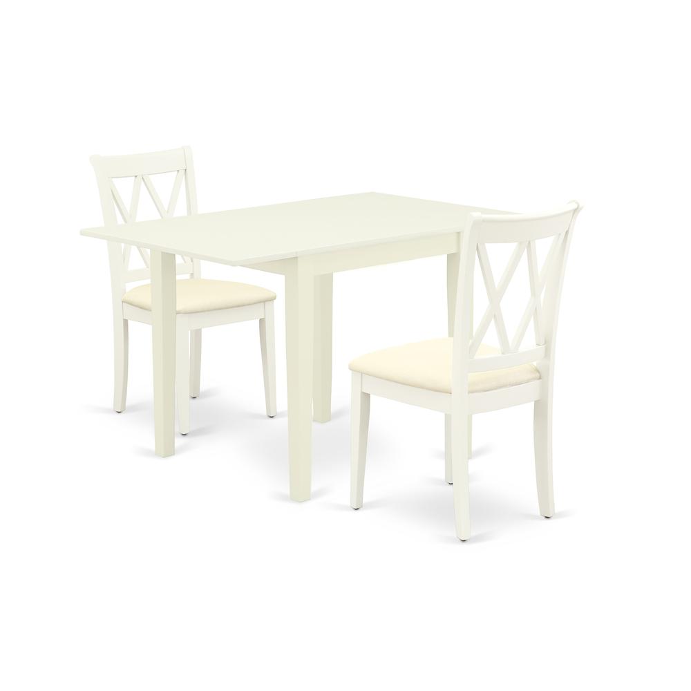 Dining Room Set Linen White, NDCL3-LWH-C. Picture 1