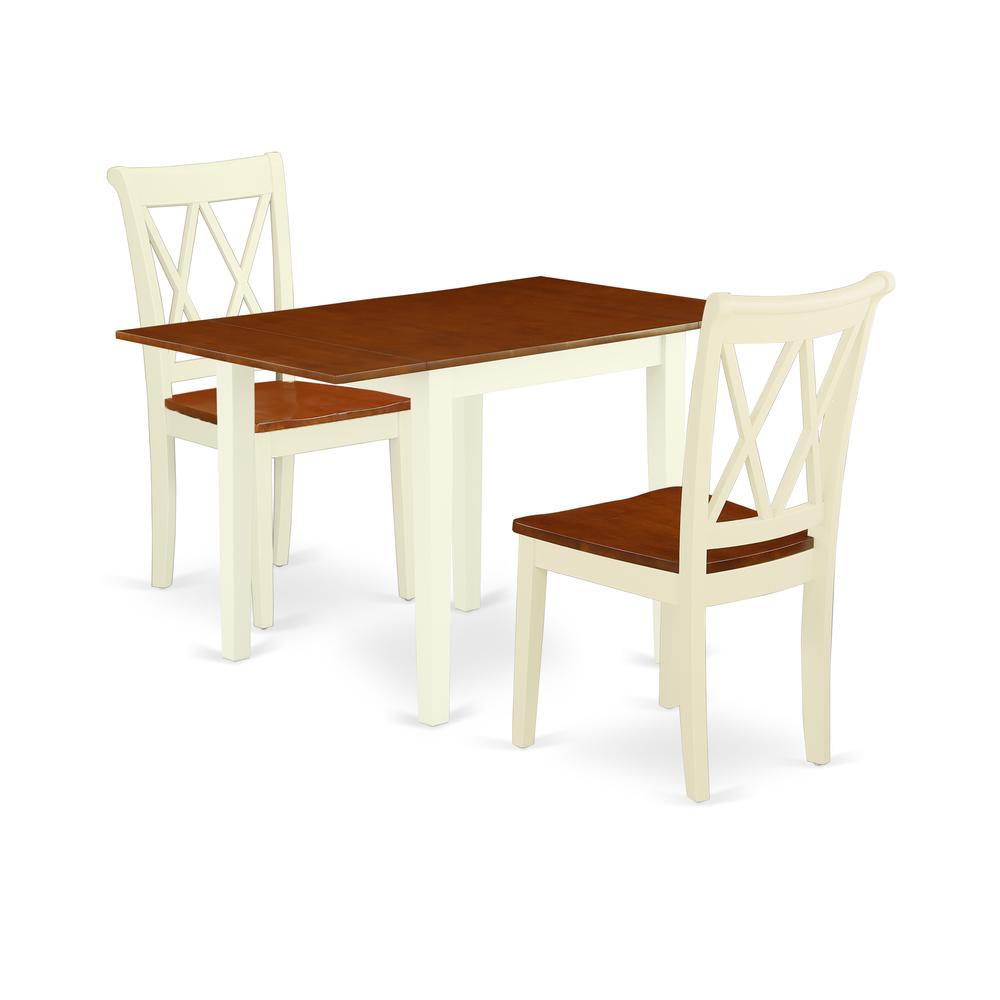 Dining Room Set Buttermilk & Cherry, NDCL3-WHI-W. Picture 1