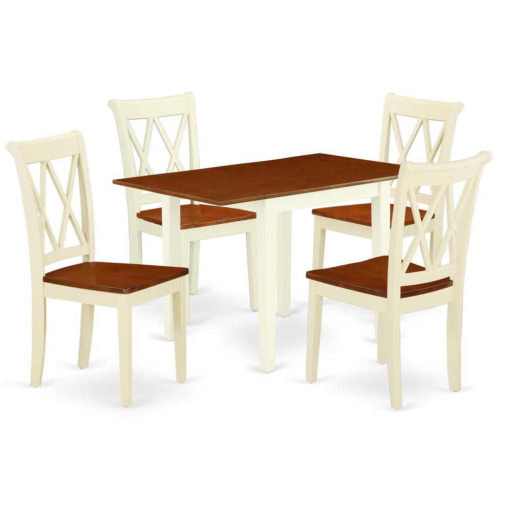 Dining Room Set Buttermilk & Cherry, NDCL5-WHI-W. Picture 1