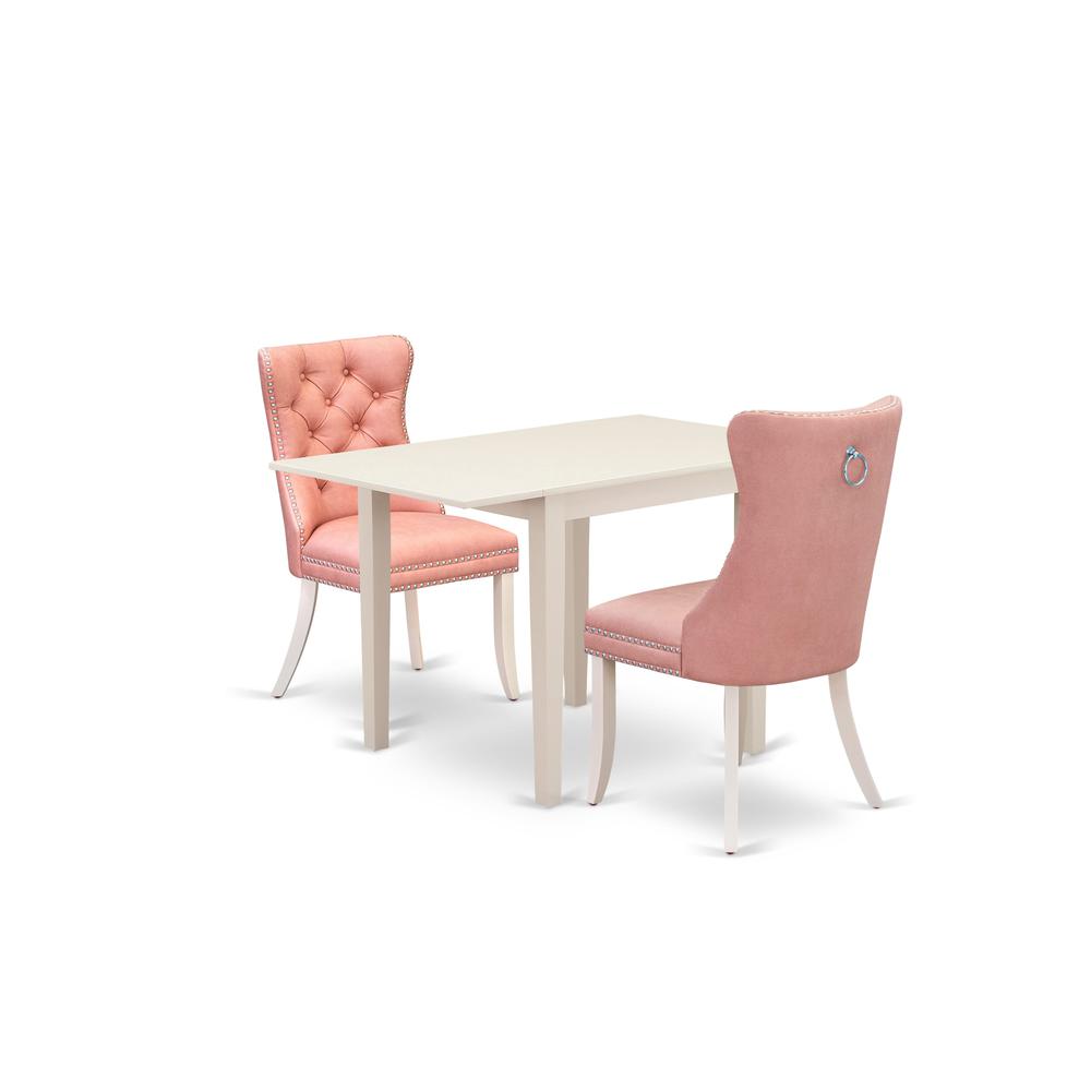 3 Piece Kitchen Set Contains a Rectangle Dining Table with Dropleaf. Picture 6