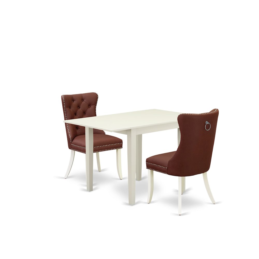 3 Piece Dinette Set Consists of a Rectangle Dining Table with Dropleaf. Picture 1