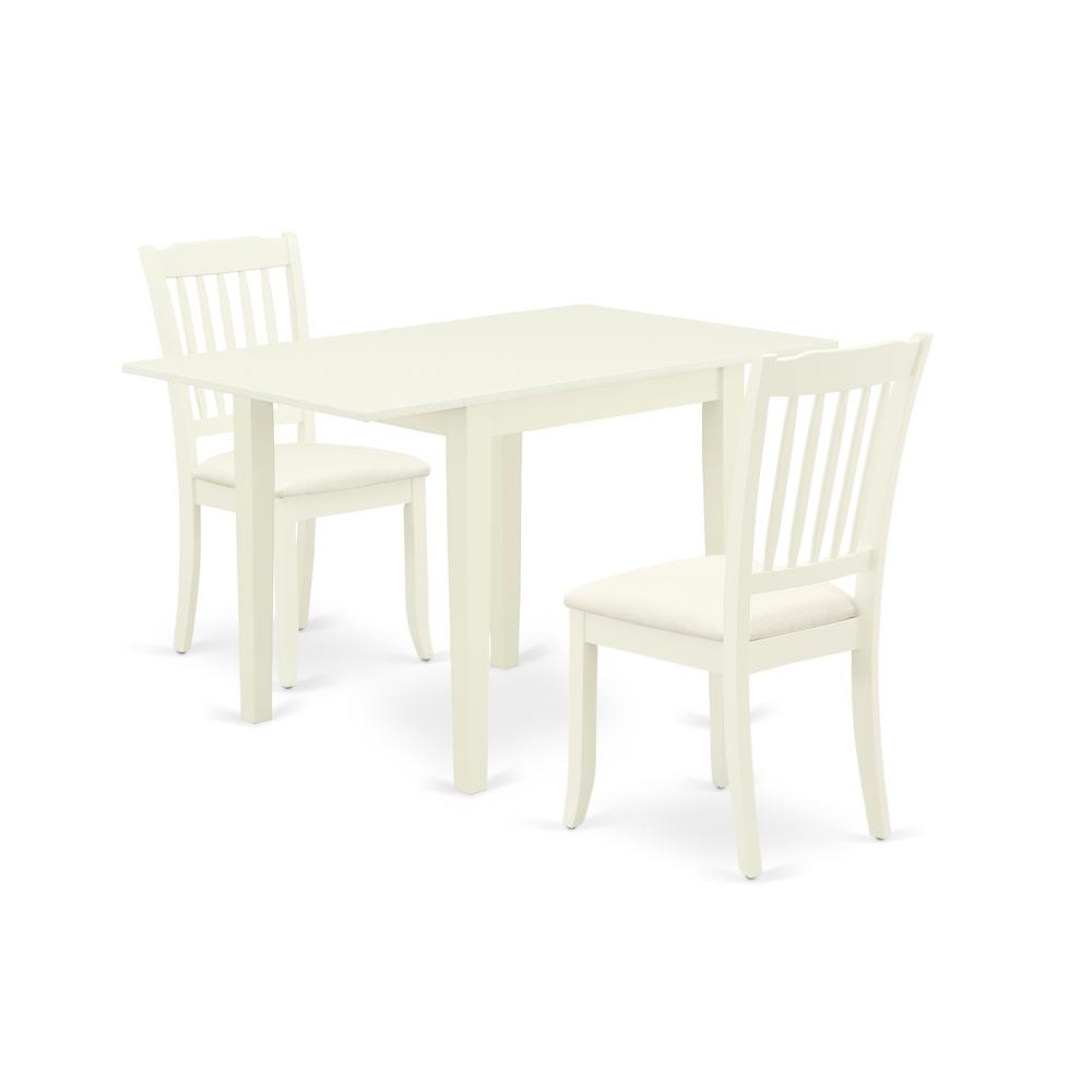Dining Room Set Linen White, NDDA3-LWH-C. Picture 1