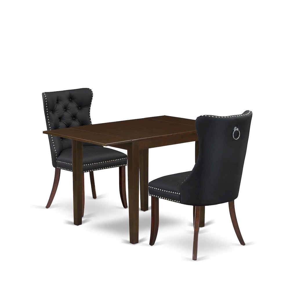 3 Piece Dinette Set Consists of a Rectangle Dining Table with Dropleaf. Picture 1