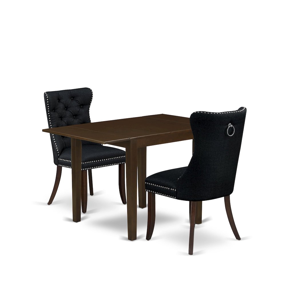 3 Piece Kitchen Table Set Consists of a Rectangle Dining Table with Dropleaf. Picture 1
