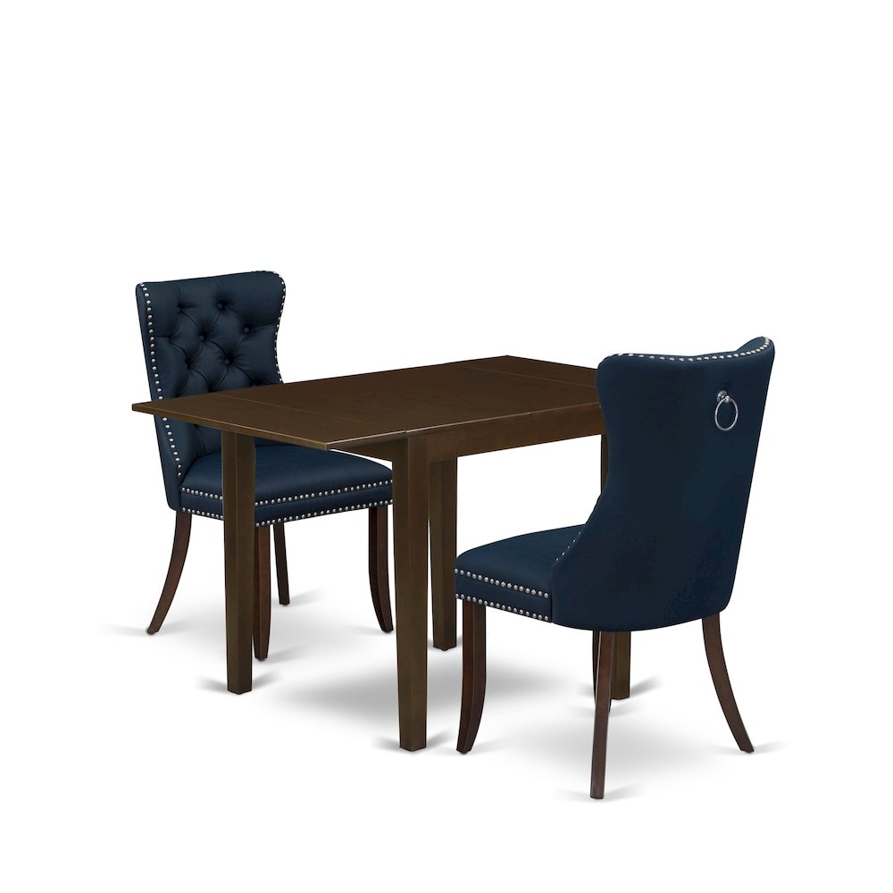 3 Piece Kitchen Table Set Consists of a Rectangle Dining Table with Dropleaf. Picture 1