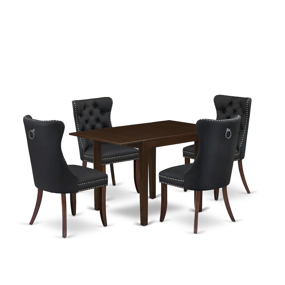 5 Piece Dining Set Consists of a Rectangle Kitchen Table with Dropleaf. Picture 1