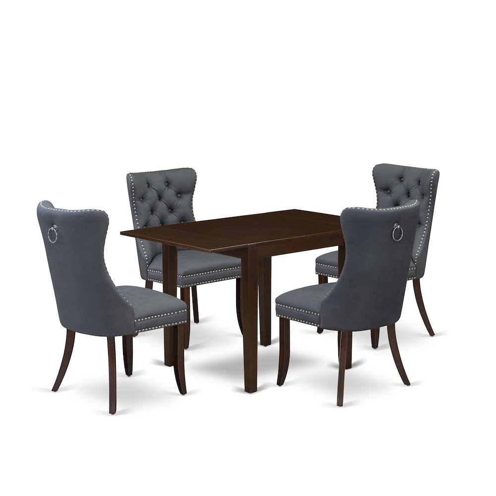 5 Piece Kitchen Set Consists of a Rectangle Dining Table with Dropleaf. Picture 1