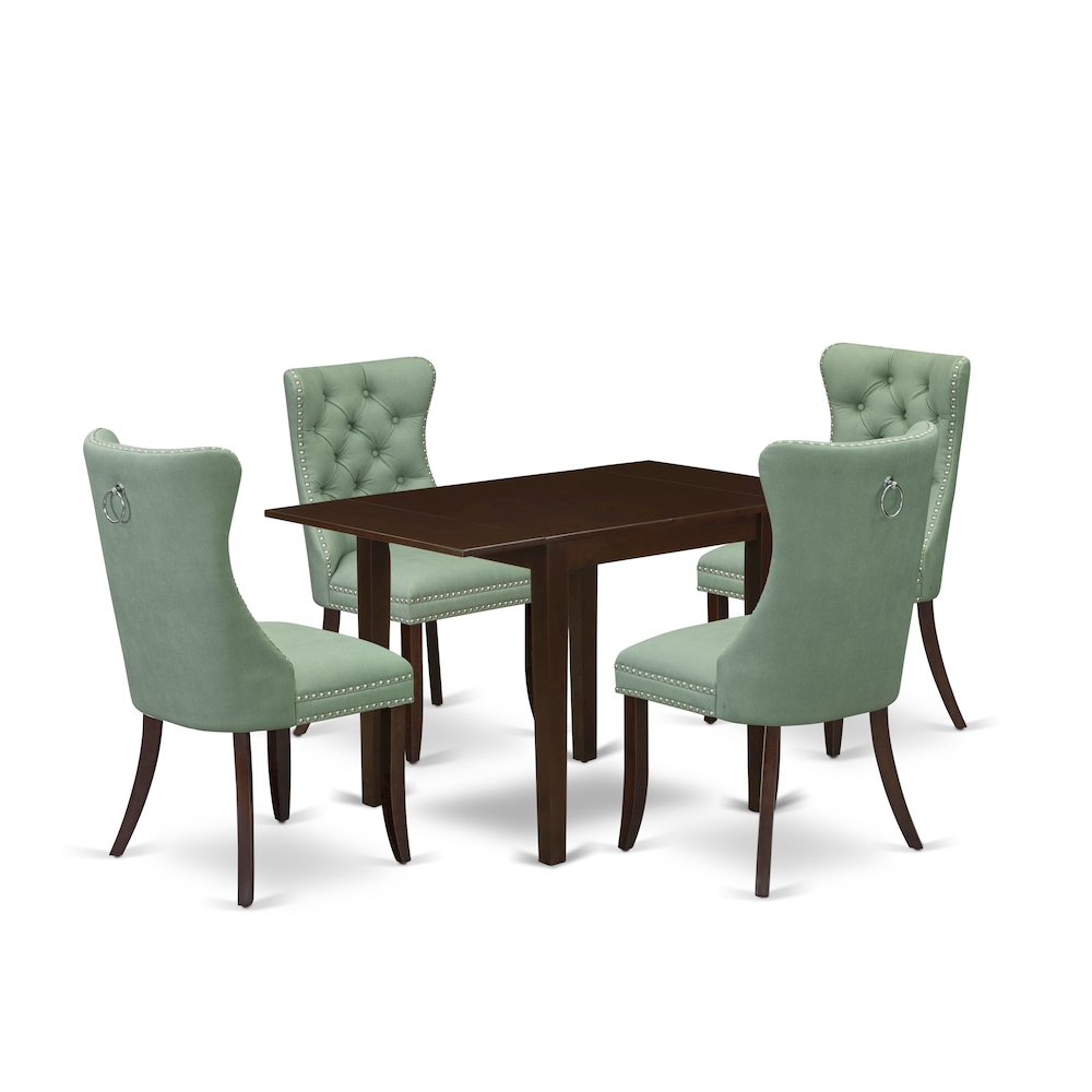 5 Piece Dining Set Consists of a Rectangle Kitchen Table with Dropleaf. Picture 1
