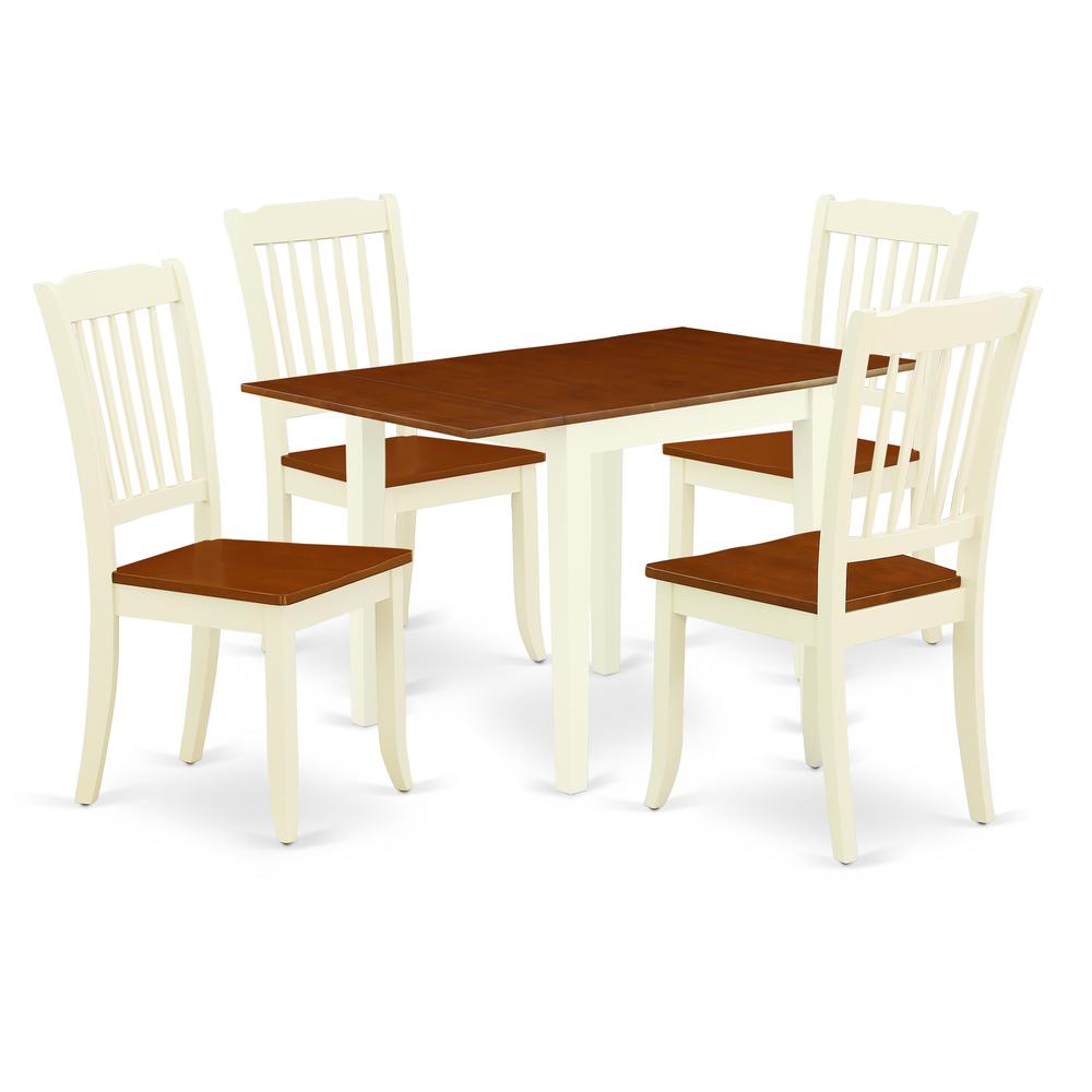 Dining Room Set Buttermilk & Cherry, NDDA5-WHI-W. Picture 1