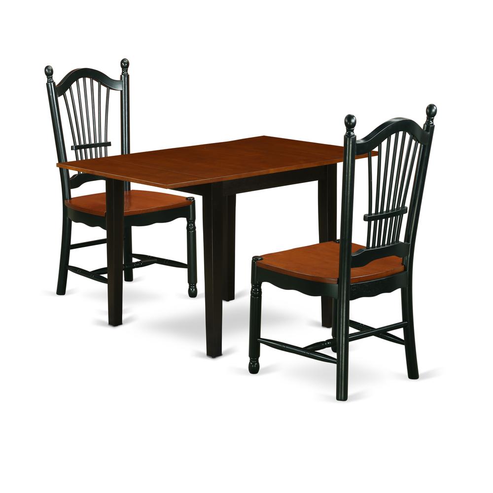 Dining Room Set Black & Cherry, NDDO3-BCH-W. Picture 1