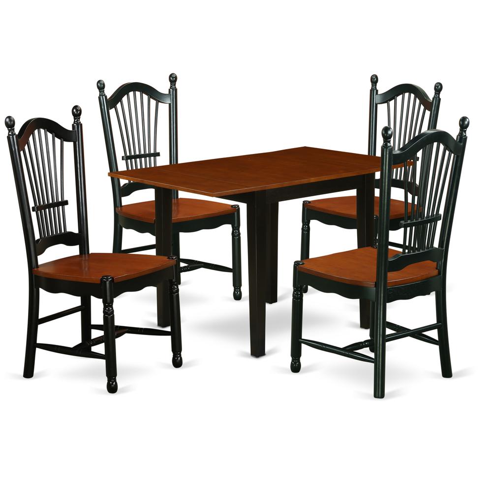 Dining Room Set Black & Cherry, NDDO5-BCH-W. Picture 1