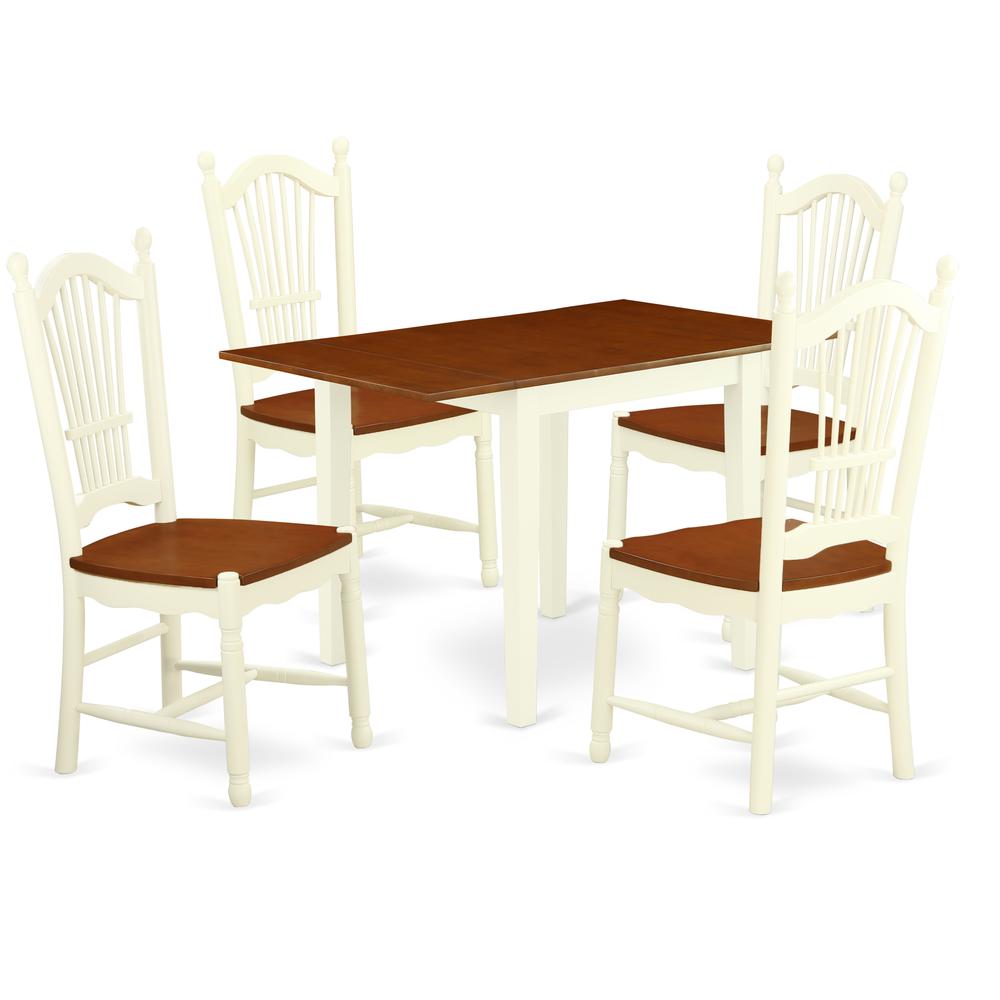 Dining Room Set Buttermilk & Cherry, NDDO5-WHI-W. Picture 1
