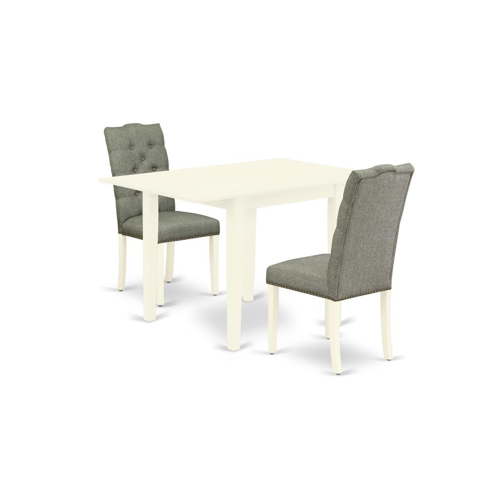 Dining Room Set Linen White, NDEL3-LWH-07. Picture 1