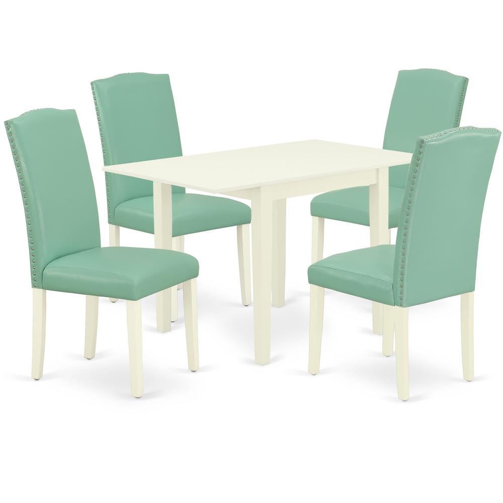 Dining Room Set Linen White, NDEN5-LWH-57. Picture 1