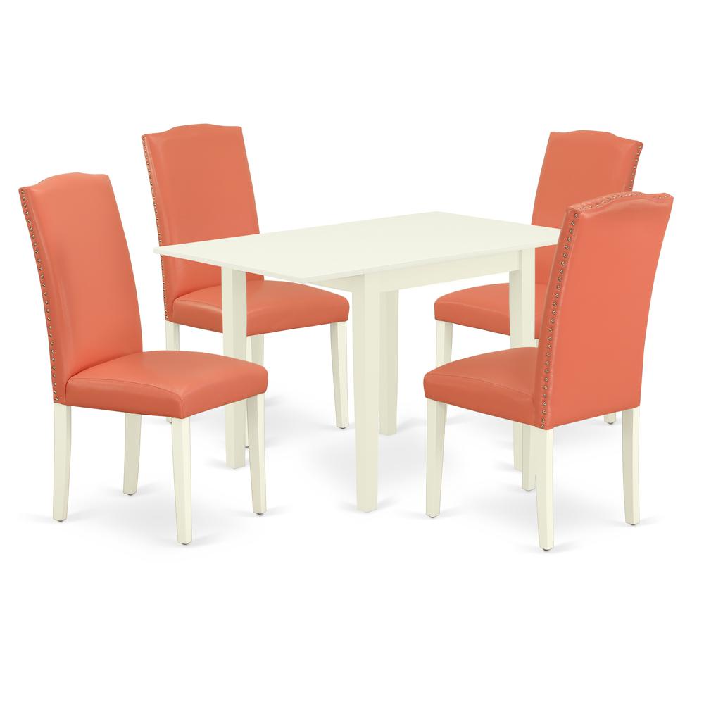 Dining Room Set Linen White, NDEN5-LWH-78. Picture 1