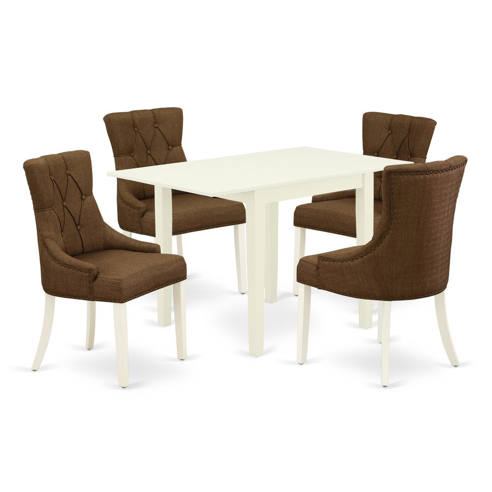 Dining Room Set Linen White, NDFR5-LWH-18. Picture 1