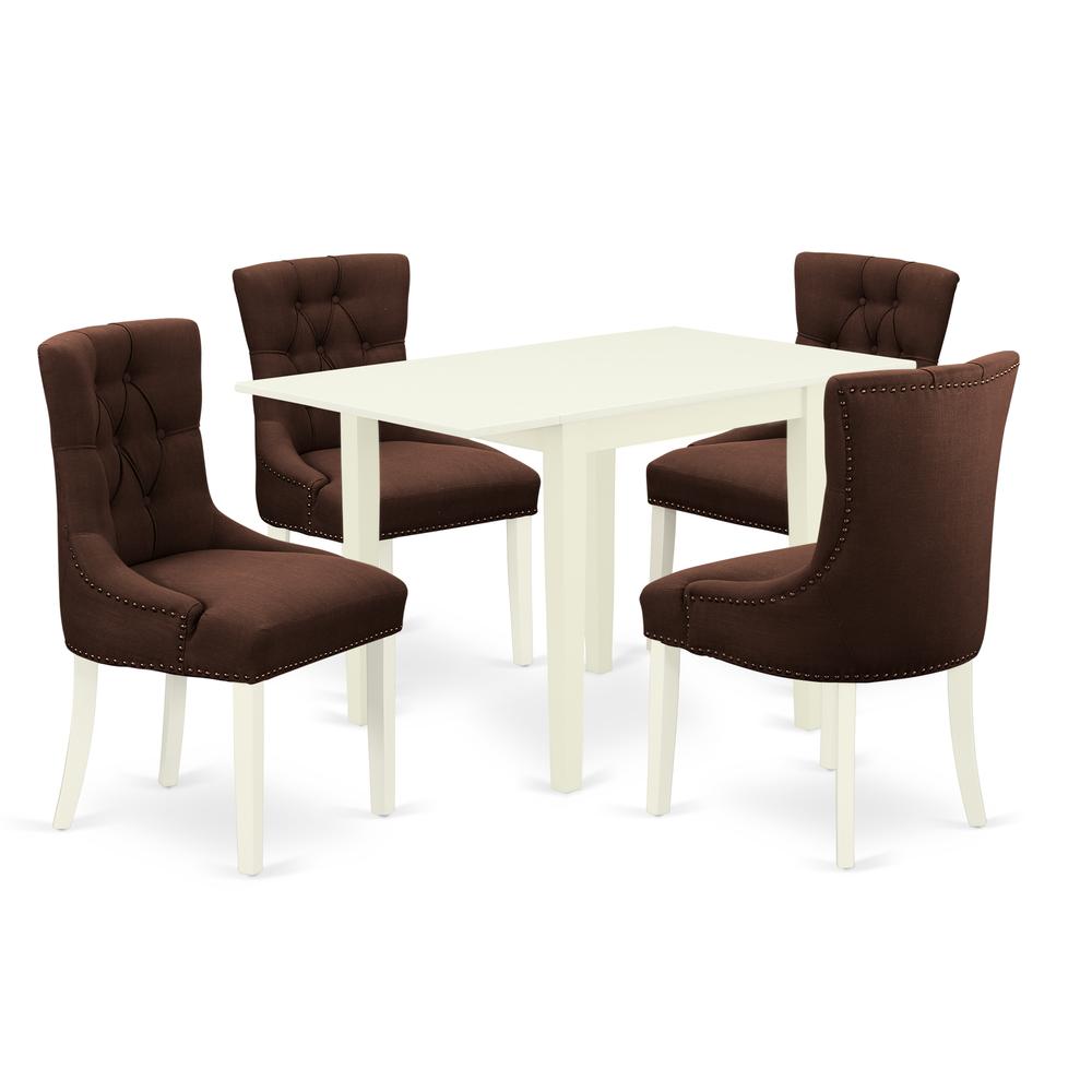 Dining Room Set Linen White, NDFR5-LWH-19. Picture 1
