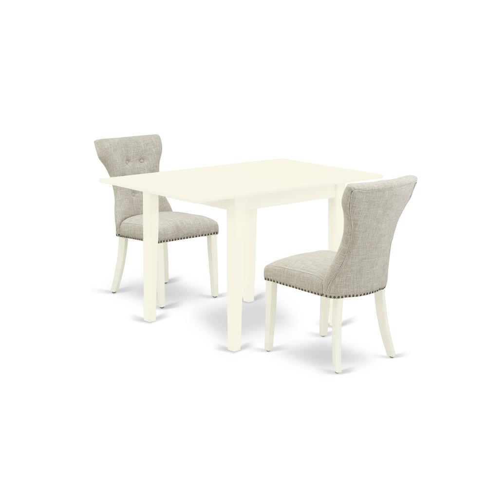Dining Room Set Linen White, NDGA3-LWH-35. Picture 1