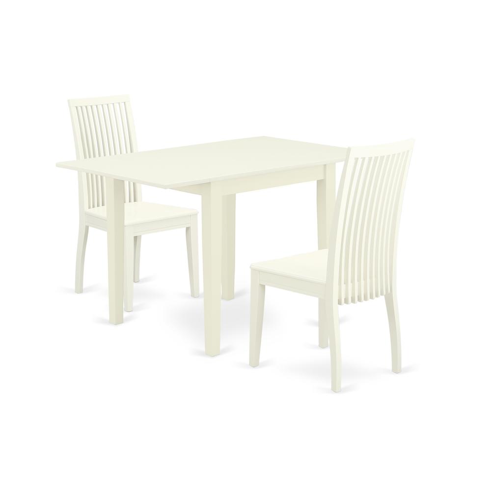 Dining Room Set Linen White, NDIP3-LWH-W. Picture 1