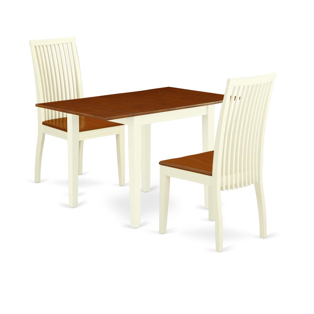 Dining Room Set Buttermilk & Cherry, NDIP3-WHI-W. Picture 1