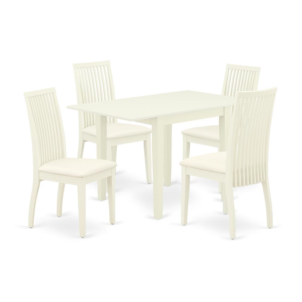 Dining Room Set Linen White, NDIP5-LWH-C. Picture 1